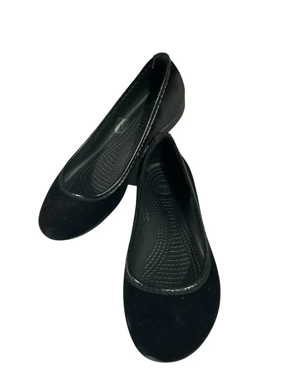 Crocs Triple Comfort Suede Women’s Shoes Black Ballet Size 7